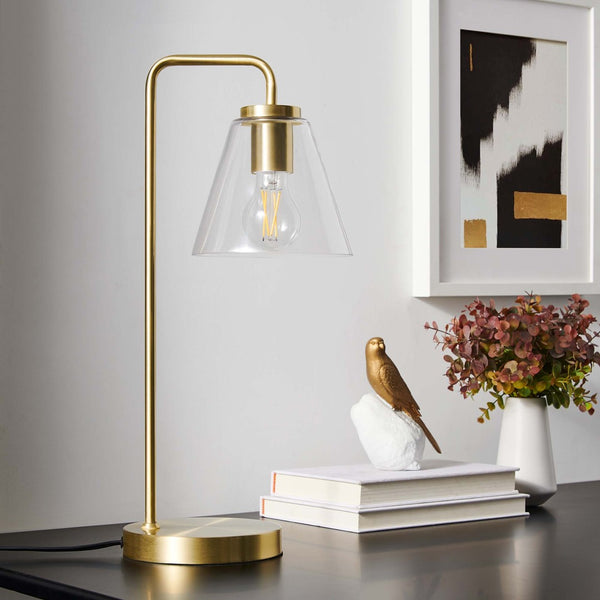 Modway Furniture Element Glass Table Lamp - Mid-Century Modern Design with Dimmable Light for Home & Office Decor EEI-5619-SBR