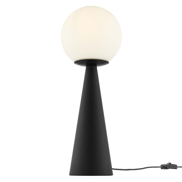 Modway Furniture Apex Globe Table Lamp - Modern Opaque Glass & Iron Base, Perfect for Home or Office Décor, 16"H EEI-5621-WHI-BLK