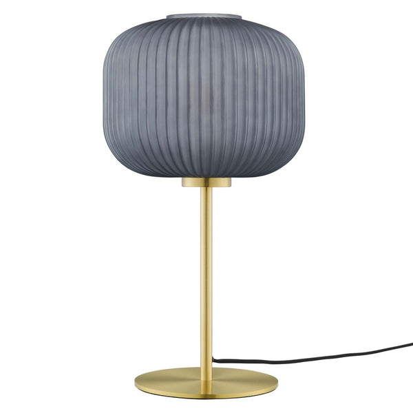 Modway Furniture Reprise Glass Sphere Table Lamp - Mid-Century Modern Design for Cozy Ambient Lighting in Any Room Black Satin Brass EEI-5622-BLK-SBR