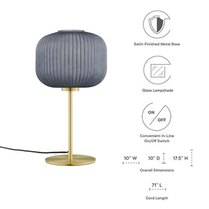 Modway Furniture Reprise Glass Sphere Table Lamp - Mid-Century Modern Design for Cozy Ambient Lighting in Any Room Black Satin Brass EEI-5622-BLK-SBR
