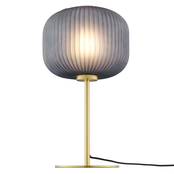 Modway Furniture Reprise Glass Sphere Table Lamp - Mid-Century Modern Design for Cozy Ambient Lighting in Any Room Black Satin Brass EEI-5622-BLK-SBR