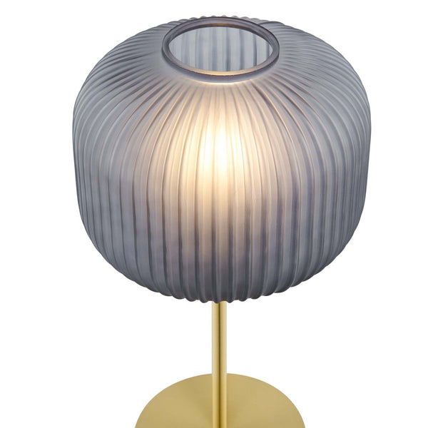 Modway Furniture Reprise Glass Sphere Table Lamp - Mid-Century Modern Design for Cozy Ambient Lighting in Any Room Black Satin Brass EEI-5622-BLK-SBR