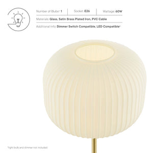 Modway Furniture Reprise Glass Sphere Table Lamp - Mid-Century Modern Design for Cozy Ambient Lighting in Any Room White Satin Brass EEI-5622-WHI-SBR