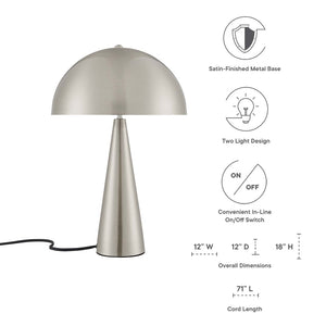 Modway Furniture Selena Metal Table Lamp - Sculptural Design for Mid-Century Modern Decor, Perfect Ambient Lighting Satin Nickel EEI-5624-SNL