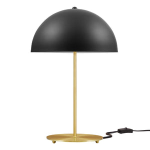 Modway Furniture Ideal Metal Table Lamp - Industrial-Inspired Accent Light for Modern Interiors & Task Lighting Black Satin Brass EEI-5629-BLK-SBR