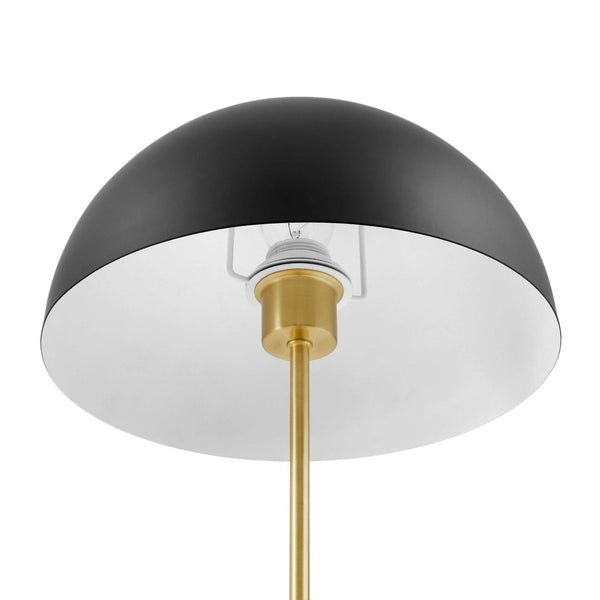 Modway Furniture Ideal Metal Table Lamp - Industrial-Inspired Accent Light for Modern Interiors & Task Lighting Black Satin Brass EEI-5629-BLK-SBR