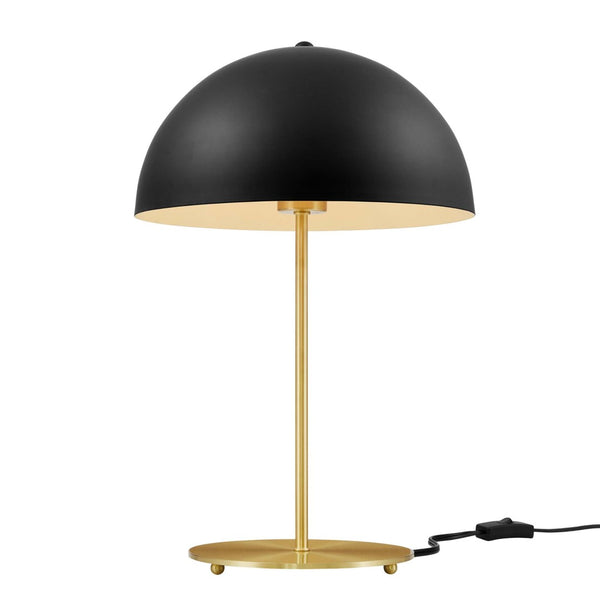 Modway Furniture Ideal Metal Table Lamp - Industrial-Inspired Accent Light for Modern Interiors & Task Lighting Black Satin Brass EEI-5629-BLK-SBR
