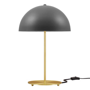 Modway Furniture Ideal Metal Table Lamp - Industrial-Inspired Accent Light for Modern Interiors & Task Lighting Gray Satin Brass EEI-5629-GRY-SBR