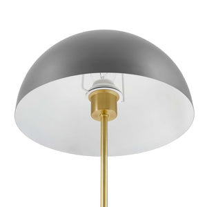 Modway Furniture Ideal Metal Table Lamp - Industrial-Inspired Accent Light for Modern Interiors & Task Lighting Gray Satin Brass EEI-5629-GRY-SBR