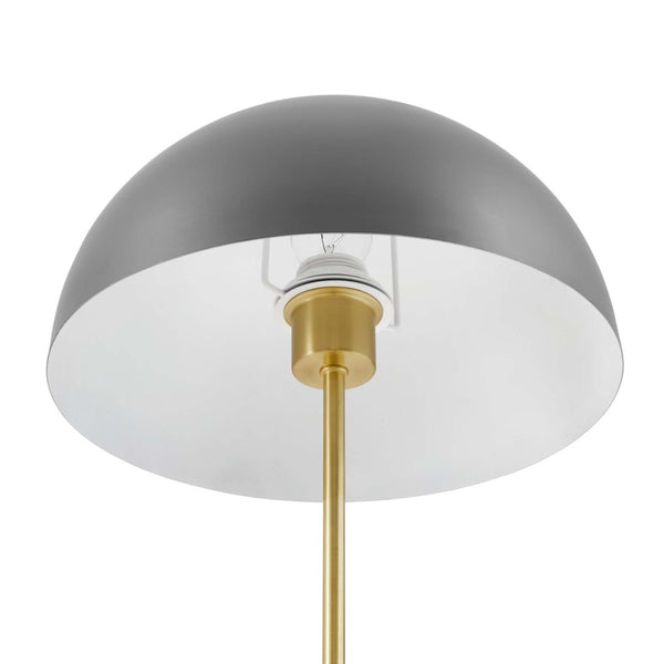 Modway Furniture Ideal Metal Table Lamp - Industrial-Inspired Accent Light for Modern Interiors & Task Lighting Gray Satin Brass EEI-5629-GRY-SBR