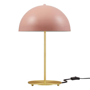 Modway Furniture Ideal Metal Table Lamp - Industrial-Inspired Accent Light for Modern Interiors & Task Lighting Pink Satin Brass EEI-5629-PNK-SBR