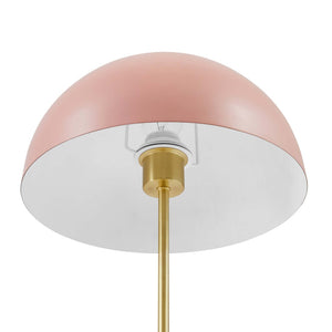 Modway Furniture Ideal Metal Table Lamp - Industrial-Inspired Accent Light for Modern Interiors & Task Lighting Pink Satin Brass EEI-5629-PNK-SBR