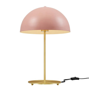 Modway Furniture Ideal Metal Table Lamp - Industrial-Inspired Accent Light for Modern Interiors & Task Lighting Pink Satin Brass EEI-5629-PNK-SBR