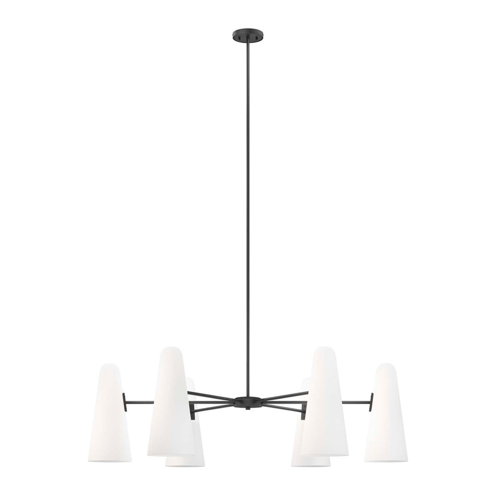 Modway Furniture Beacon 6-Light Chandelier - Modern Minimalist Design with Adjustable Height for Any Space EEI-5648-OPA-BLK