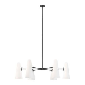 Modway Furniture Beacon 6-Light Chandelier - Modern Minimalist Design with Adjustable Height for Any Space EEI-5648-OPA-BLK