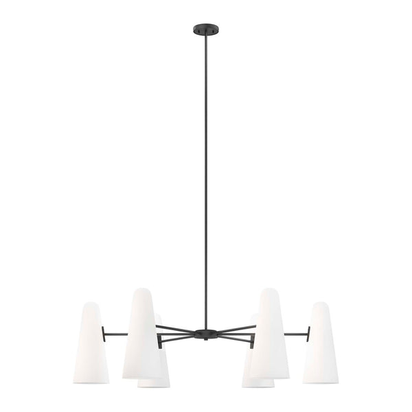 Modway Furniture Beacon 6-Light Chandelier - Modern Minimalist Design with Adjustable Height for Any Space EEI-5648-OPA-BLK