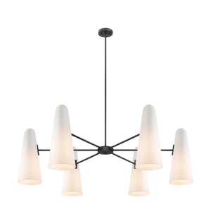 Modway Furniture Beacon 6-Light Chandelier - Modern Minimalist Design with Adjustable Height for Any Space EEI-5648-OPA-BLK