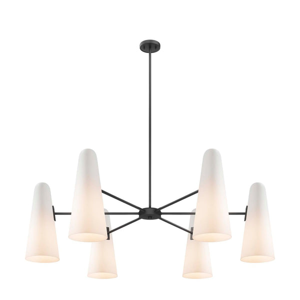 Modway Furniture Beacon 6-Light Chandelier - Modern Minimalist Design with Adjustable Height for Any Space EEI-5648-OPA-BLK