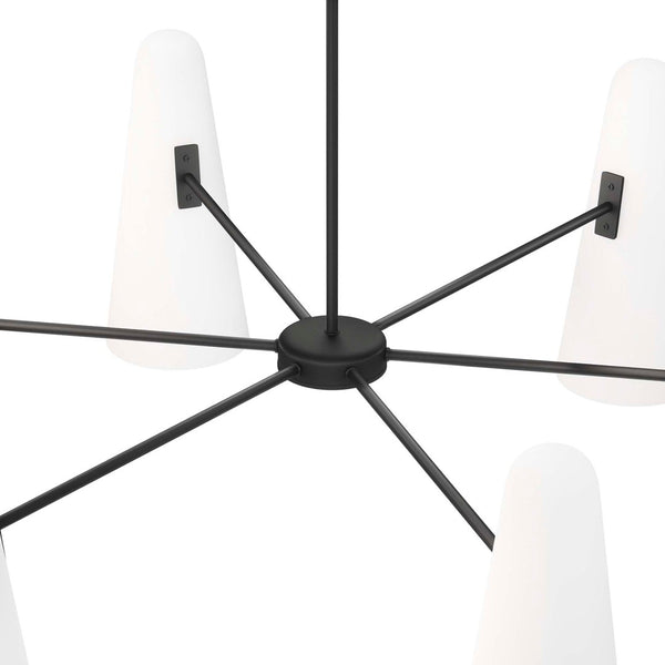 Modway Furniture Beacon 6-Light Chandelier - Modern Minimalist Design with Adjustable Height for Any Space EEI-5648-OPA-BLK