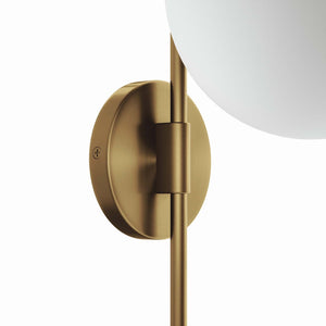 Modway Furniture Stellar Modern 1-Light Wall Sconce - Frosted Glass Globe with Matte Black Metal Arm for Elegance EEI-5654-OPA-SBR