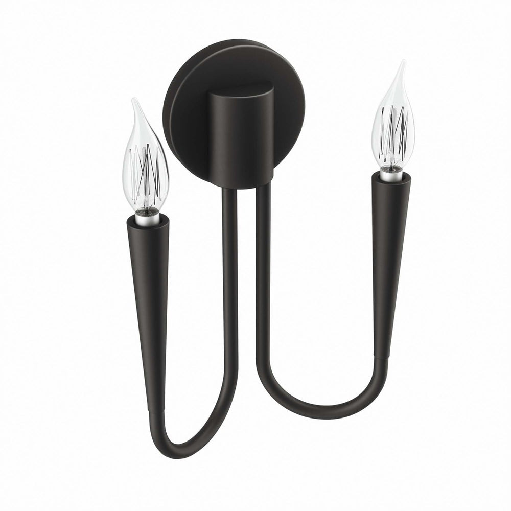 Modway Furniture Penrose 2-Light Wall Sconce - Modern Metal Design for Bathrooms, Hallways, and Living Spaces EEI-5666-BLK