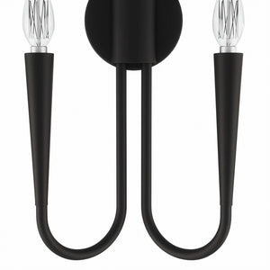 Modway Furniture Penrose 2-Light Wall Sconce - Modern Metal Design for Bathrooms, Hallways, and Living Spaces EEI-5666-BLK