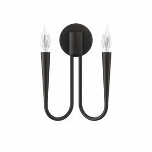 Modway Furniture Penrose 2-Light Wall Sconce - Modern Metal Design for Bathrooms, Hallways, and Living Spaces EEI-5666-BLK