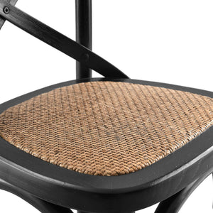 Modway Furniture Gear Counter Stool by Modway - Rustic Farmhouse Design with Durable Rattan Seat and Sturdy Elm Frame Black EEI-5667-BLK