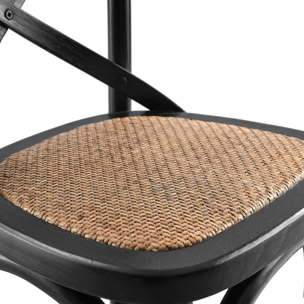 Modway Furniture Gear Counter Stool by Modway - Rustic Farmhouse Design with Durable Rattan Seat and Sturdy Elm Frame Black EEI-5667-BLK