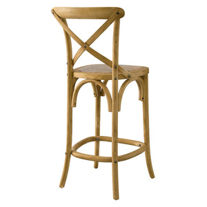 Modway Furniture Gear Counter Stool by Modway - Rustic Farmhouse Design with Durable Rattan Seat and Sturdy Elm Frame Natural EEI-5667-NAT