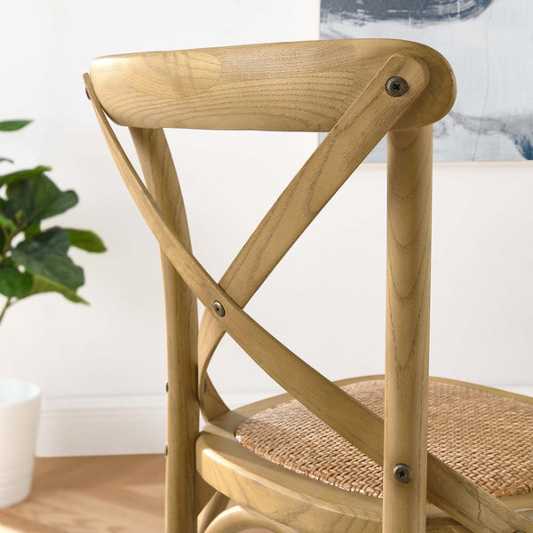 Modway Furniture Gear Counter Stool by Modway - Rustic Farmhouse Design with Durable Rattan Seat and Sturdy Elm Frame Natural EEI-5667-NAT