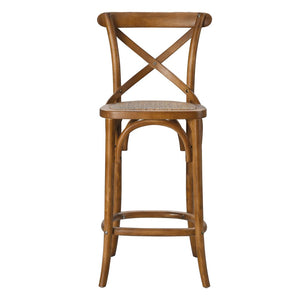 Modway Furniture Gear Counter Stool by Modway - Rustic Farmhouse Design with Durable Rattan Seat and Sturdy Elm Frame Walnut EEI-5667-WAL
