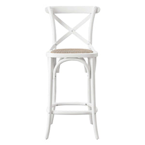 Modway Furniture Gear Counter Stool by Modway - Rustic Farmhouse Design with Durable Rattan Seat and Sturdy Elm Frame White EEI-5667-WHI