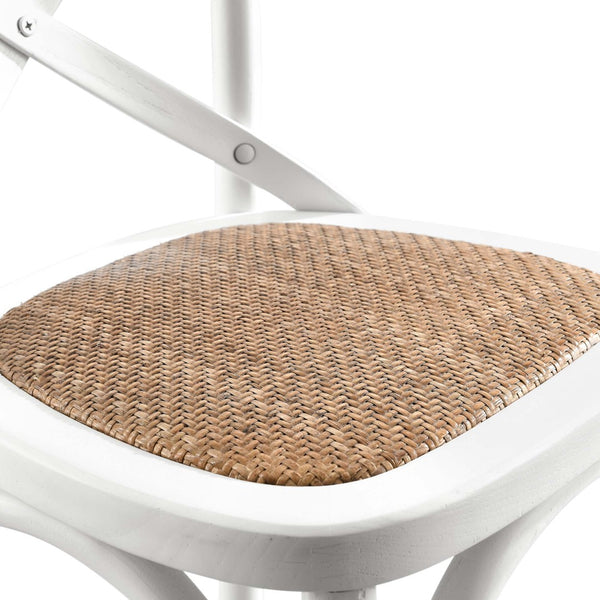 Modway Furniture Gear Counter Stool by Modway - Rustic Farmhouse Design with Durable Rattan Seat and Sturdy Elm Frame White EEI-5667-WHI