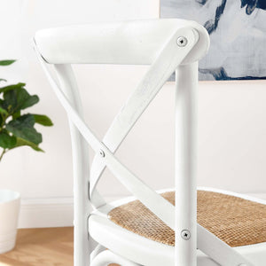 Modway Furniture Gear Counter Stool by Modway - Rustic Farmhouse Design with Durable Rattan Seat and Sturdy Elm Frame White EEI-5667-WHI