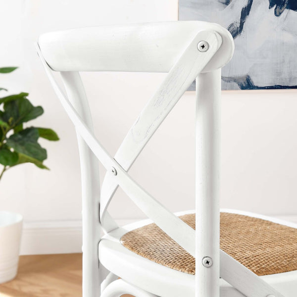 Modway Furniture Gear Counter Stool by Modway - Rustic Farmhouse Design with Durable Rattan Seat and Sturdy Elm Frame White EEI-5667-WHI