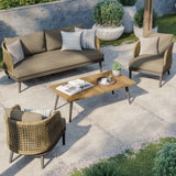 Modway Furniture Meadow Outdoor Patio Set EEI-5672-NAT-TAU