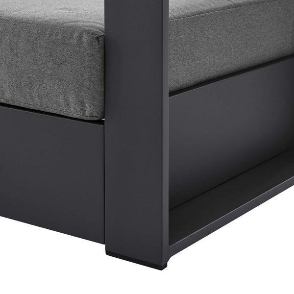 Modway Furniture Tahoe Outdoor Patio Armchair - Weather-Resistant Aluminum Frame with Plush Cushions for Comfort Gray Charcoal EEI-5675-GRY-CHA