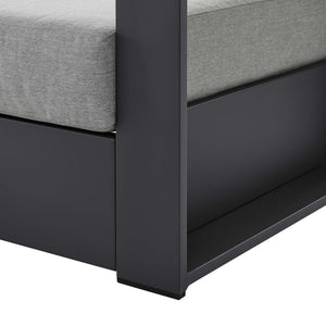 Modway Furniture Tahoe Outdoor Patio Armchair - Weather-Resistant Aluminum Frame with Plush Cushions for Comfort Gray Gray EEI-5675-GRY-GRY