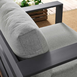 Modway Furniture Tahoe Outdoor Patio Armchair - Weather-Resistant Aluminum Frame with Plush Cushions for Comfort Gray Gray EEI-5675-GRY-GRY