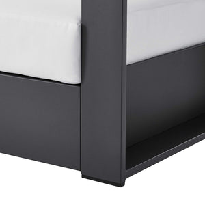 Modway Furniture Tahoe Outdoor Patio Armchair - Weather-Resistant Aluminum Frame with Plush Cushions for Comfort Gray White EEI-5675-GRY-WHI