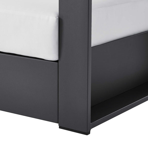 Modway Furniture Tahoe Outdoor Patio Armchair - Weather-Resistant Aluminum Frame with Plush Cushions for Comfort Gray White EEI-5675-GRY-WHI