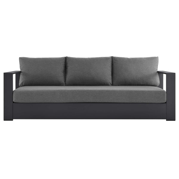 Modway Furniture Tahoe Outdoor Patio Aluminum Sofa - Weather-Resistant, Stylish Design for Ultimate Comfort & Relaxation Gray Charcoal EEI-5676-GRY-CHA