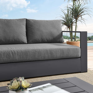 Modway Furniture Tahoe Outdoor Patio Aluminum Sofa - Weather-Resistant, Stylish Design for Ultimate Comfort & Relaxation Gray Charcoal EEI-5676-GRY-CHA