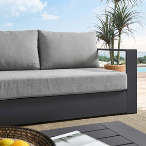 Modway Furniture Tahoe Outdoor Patio Aluminum Sofa - Weather-Resistant, Stylish Design for Ultimate Comfort & Relaxation Gray Gray EEI-5676-GRY-GRY