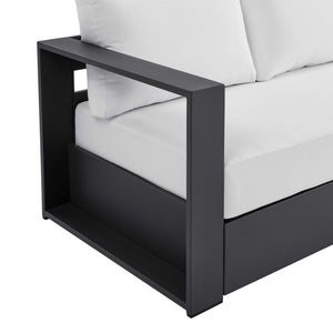 Modway Furniture Tahoe Outdoor Patio Aluminum Sofa - Weather-Resistant, Stylish Design for Ultimate Comfort & Relaxation Gray White EEI-5676-GRY-WHI