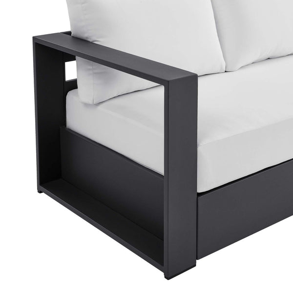 Modway Furniture Tahoe Outdoor Patio Aluminum Sofa - Weather-Resistant, Stylish Design for Ultimate Comfort & Relaxation Gray White EEI-5676-GRY-WHI