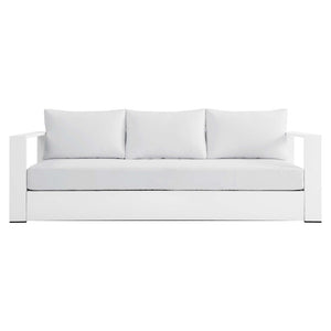 Modway Furniture Tahoe Outdoor Patio Aluminum Sofa - Weather-Resistant, Stylish Design for Ultimate Comfort & Relaxation White White EEI-5676-WHI-WHI