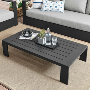 Modway Furniture Tahoe Outdoor Patio Aluminum Coffee Table - Sleek, Durable Design for Modern Outdoor Spaces Gray EEI-5677-GRY