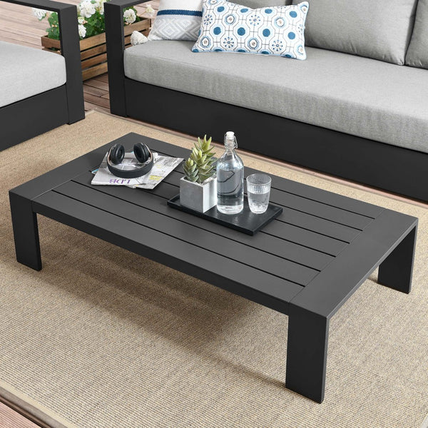 Modway Furniture Tahoe Outdoor Patio Aluminum Coffee Table - Sleek, Durable Design for Modern Outdoor Spaces Gray EEI-5677-GRY